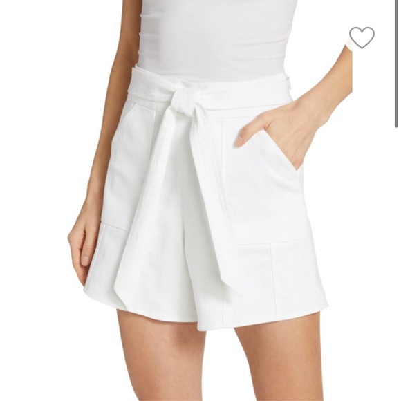 Cinq A Sept Women's White Rayla Flounce Shorts - Picture 1 of 9